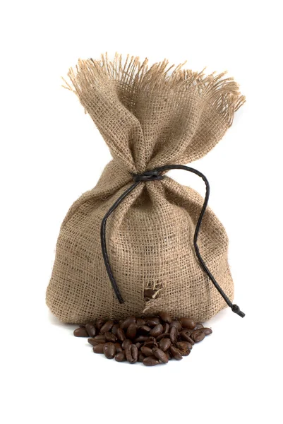 Сумка с кофейными зернами — стоковое фото