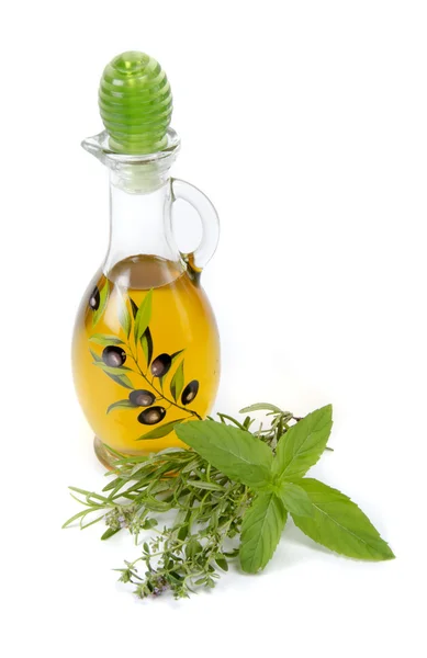 Oil and herbs — Stock Photo, Image