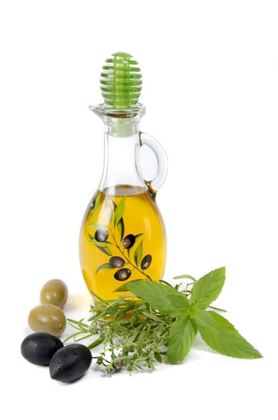 Oil and herbs — Stock Photo, Image