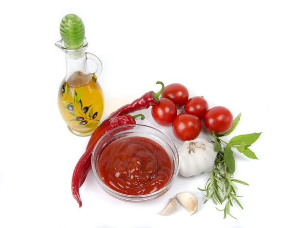 stock image Vegetables and ketchup