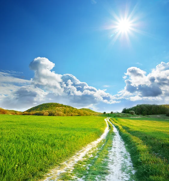 stock image Road lane and deep blue sky