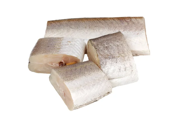 Trozos de merluza de pescado crudo —  Fotos de Stock