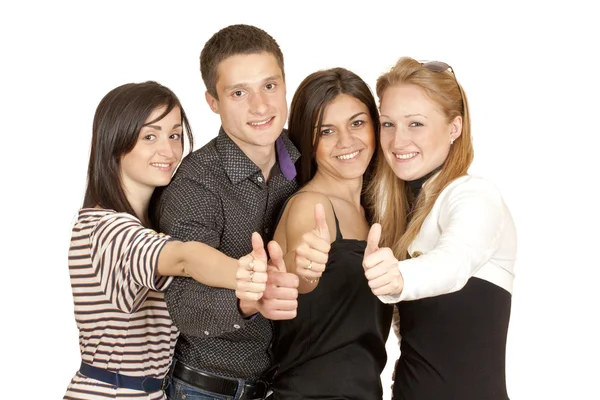 Un grup de tineri arată degetul mare — Fotografie, imagine de stoc