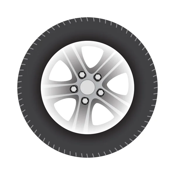 Illustration vectorielle de roue de voiture isolée sur fond blanc — Image vectorielle