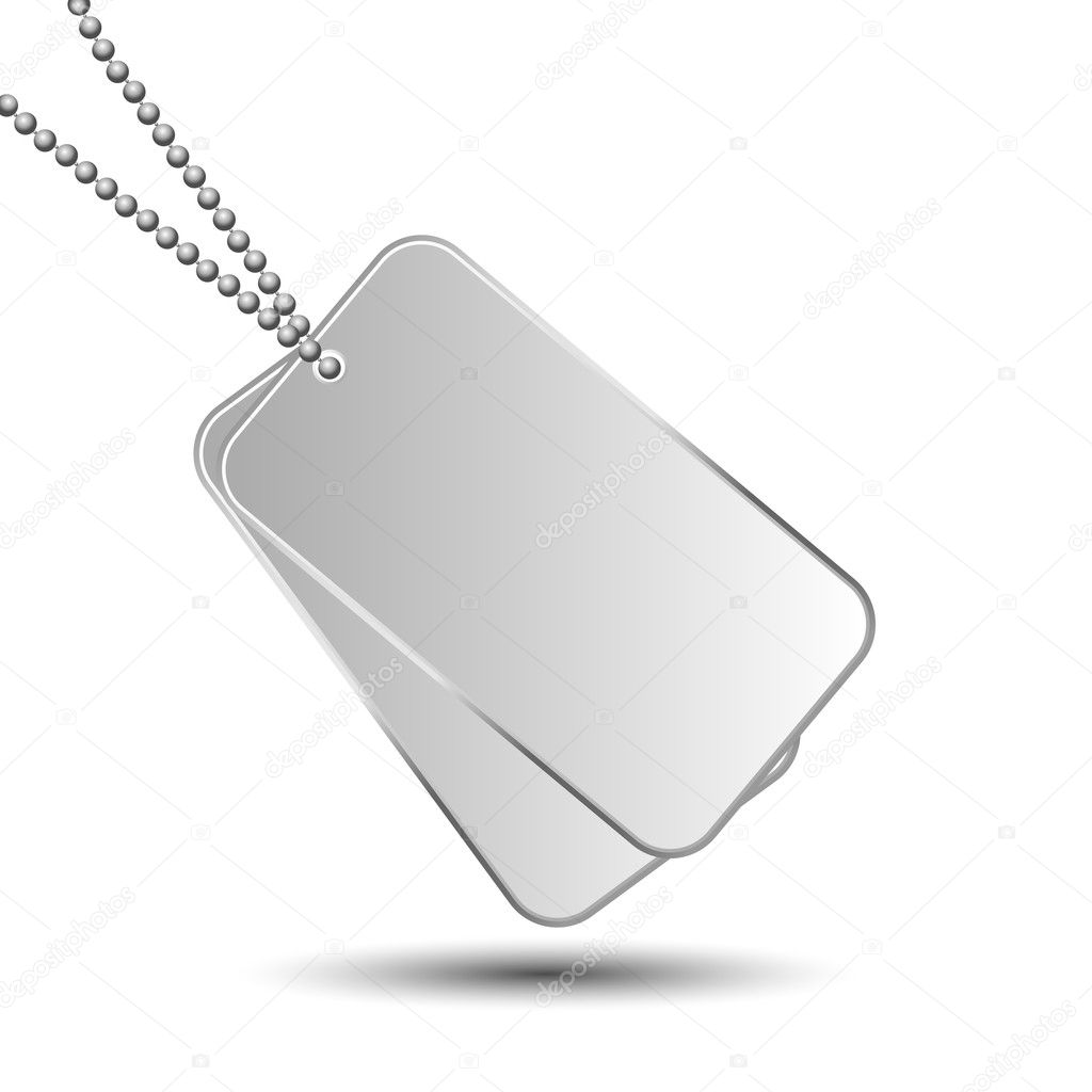 Military dog tags army chain Royalty Free Vector Image