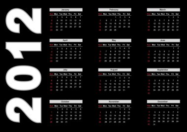 Calendar for 2012 clipart