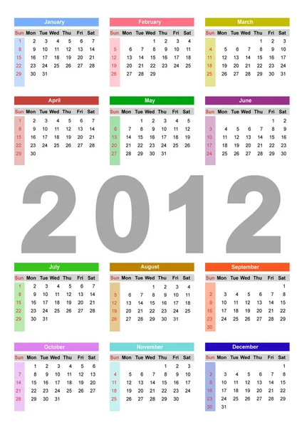 Calendário para 2012 —  Vetores de Stock
