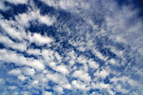 Cielo azul con nubes vellosas — Foto de Stock