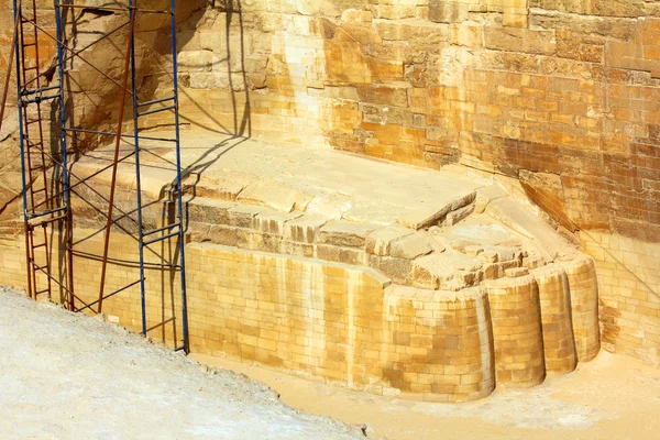 Pie de esfinge - fragmento del famoso monumento egipcio —  Fotos de Stock