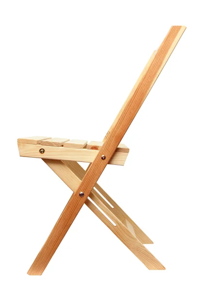 Cadeira dobrável de madeira isolada — Fotografia de Stock