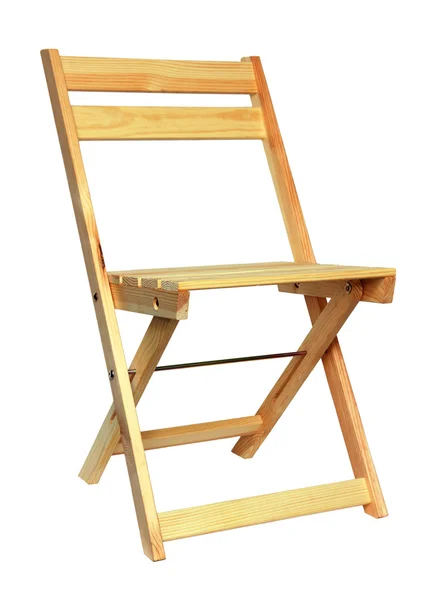 Trä hopfällbar stol isolerade — Stockfoto