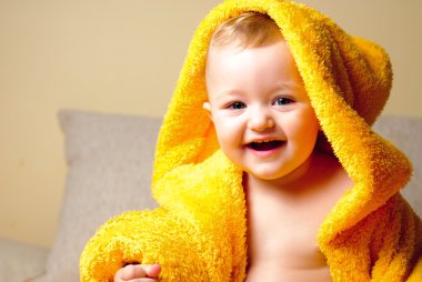 Girl after bath clipart