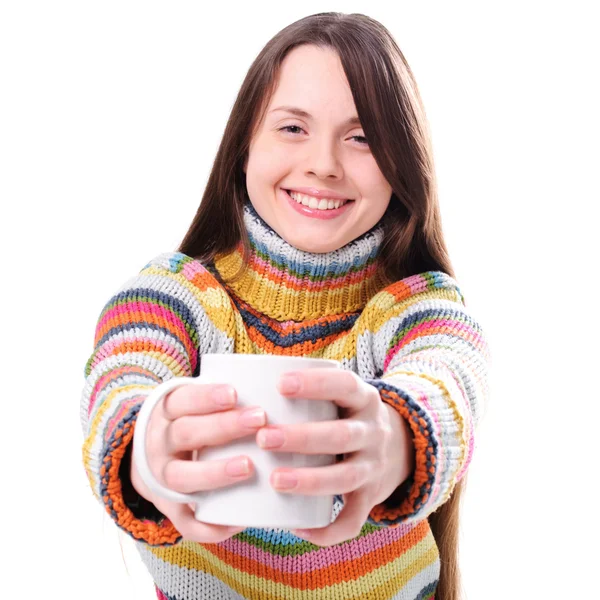 stock image Girl with cup of tea