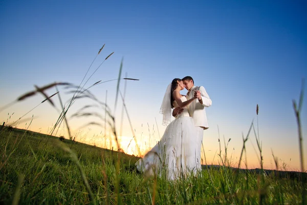 Svatební západ slunce — Stock fotografie