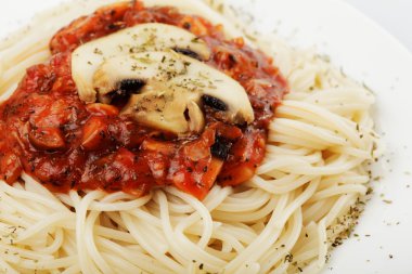 Spaghetti and champignons clipart