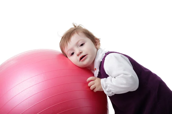 Girl and fitball — Stock Photo, Image