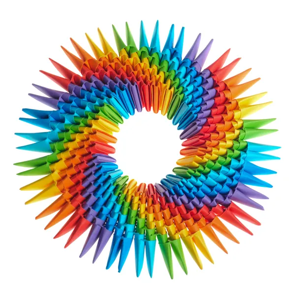 Origami rainbow 3d — Stock Photo, Image