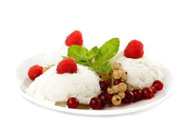 Ice cream with fruits clipart