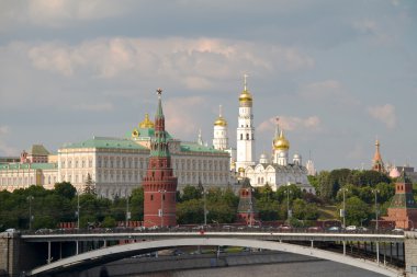 ünlü Moskova kremlin ve Moskova Nehri, Rusya Federasyonu