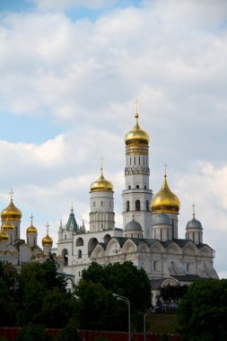 Moskova Kremlin. Bir grup Ortodox Kilisesi üzerinde görünümü: Annunciatio