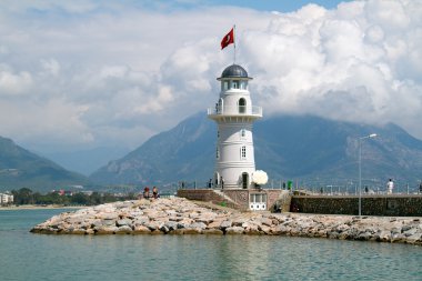 bağlantı noktası deniz feneri. Türkiye, alanya. güneşli havalarda