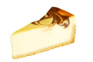 gurme dilim beyaz zemin üzerine cheesecake