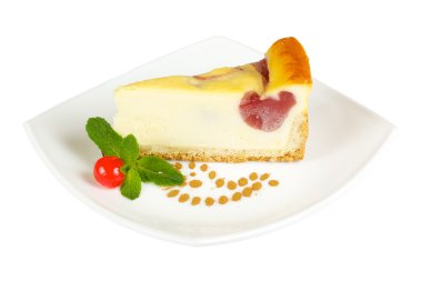 beyaz izole cheesecake