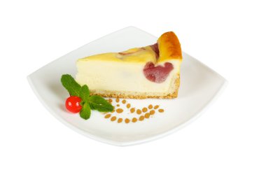 beyaz izole cheesecake