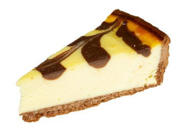 gurme dilim beyaz zemin üzerine cheesecake