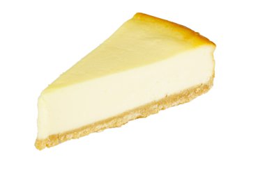 gurme dilim beyaz zemin üzerine cheesecake