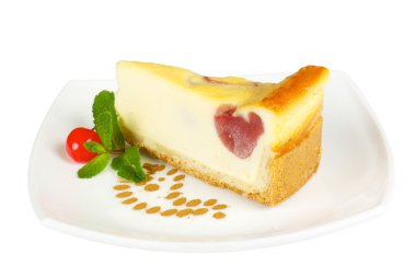 beyaz izole cheesecake