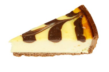 gurme dilim beyaz zemin üzerine cheesecake