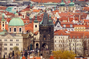 The View on the Prague's gothic Castle and Buildings clipart