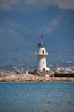 bağlantı noktası deniz feneri. Türkiye, alanya. güneşli havalarda