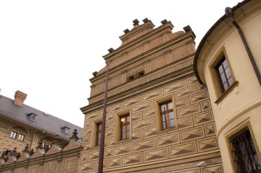 eski Prag şehir manzaralı - eski binalar