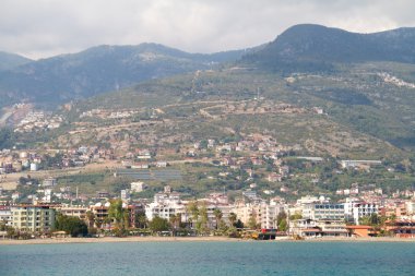 Alanya Şehir hill, deniz kıyısında, Türkiye