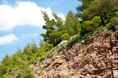 yüksek dağ ve kayalar Yunanistan Rodos