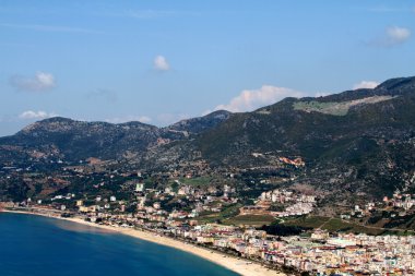 Alanya Şehir hill, deniz kıyısında, Türkiye