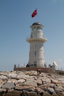 bağlantı noktası deniz feneri. Türkiye, alanya. güneşli havalarda