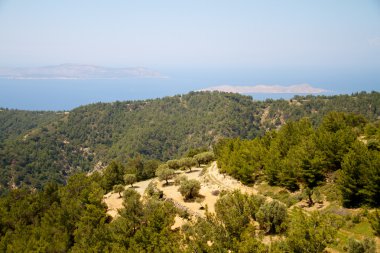 yüksek dağ ve kayalar Yunanistan Rodos