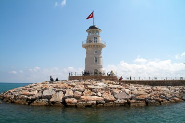 bağlantı noktası deniz feneri. Türkiye, alanya. güneşli havalarda