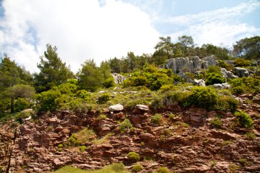 yüksek dağ ve kayalar Yunanistan Rodos