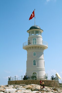 bağlantı noktası deniz feneri. Türkiye, alanya. güneşli havalarda