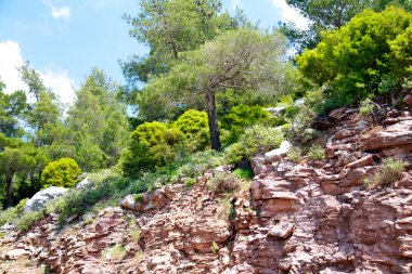 yüksek dağ ve kayalar Yunanistan Rodos