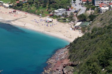 Alanya Şehir hill, deniz kıyısında, Türkiye