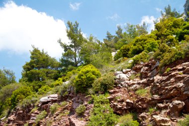 yüksek dağ ve kayalar Yunanistan Rodos