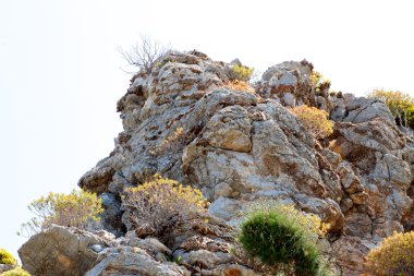 yüksek dağ ve kayalar Yunanistan Rodos