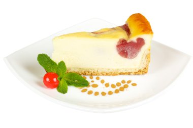 beyaz izole cheesecake