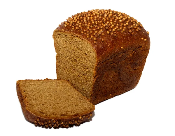 Το ήμισυ των Σικαλίσιο ψωμί με γλυκάνισο και μερικές φέτες απομονωθεί — Φωτογραφία Αρχείου