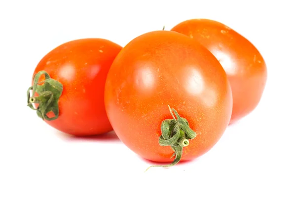 Trzy piękne świeżych pomidorów — Zdjęcie stockowe
